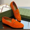 Luxuriöse Abendschuhe für Damen, echtes Leder, faltbare Schuhe, Herren- und Damenschuhe, bedruckte Metall-Loafer mit runder Zehenpartie, Luxus-Designer