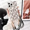 Voor iPhone 15 Pro Max hoesje Luxe merken Mobiele telefoonhoesjes Crossbody Dames Heren Ontwerpers Leren monogram Telefoonhoesjes met ketting iPhone 14 13 12 11 Pro Pro Max Cover