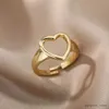 Wedding Rings Cute Hollow Big Heart Ring For Women Adjustable Love Heart Finger Rings Wedding Ring Jewelry Valentine's Day Gift R231128