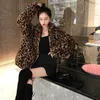 Kvinnors päls fall och vinter mode imitation lamm hårrock lös trend klipp bomull leopard mink sammet förtjockad varm