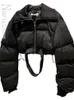 Parka's Dames Parka Bandage Korte zwarte winterjassen en jassen All Match Casual warme jas
