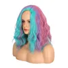 Perucas sintéticas estilo peruca feminino split espuma rosto encaracolado curto cabelo encaracolado halloween colorido fibra sintética capa de cabelo