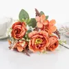 Dekorativa blommor konstgjorda vita siden hortensia peony bröllopsfest blomma bunt hem vas diy julkrans scrapbooking