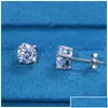 Серьги с ювелирными изделиями OneLaugh 925 Serling Sier Diamond для женщин Всего 1,0CT D Color Gra Mossanite Gem Wedding Jewelery Gif Dhykq