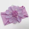 Cute Artificial Flower Elastic Wide Hairband Baby Girls Soft Comfortable Nylon Headband Infant Headwear Party Decoration