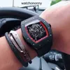 Diseñador Ri Mlies Relojes de lujo Reloj completamente mecánico Rm055 Movimiento automático para hombre Espejo de zafiro Correa de reloj de goma Relojes de pulsera suizos de alta calidad