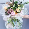 Packaging Paper 5 Yard Thickened Hollow Out Flower Packaging Mesh Yarn Graceful Korean Bouquet Wrapping Paper Roll 231127