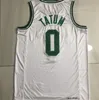 Sewing Jason Tatum＃0バスケットボールジャージのメンズブルーホワイトシティジャージージャストドンショート