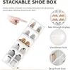 Fack Transparent förvaringslådan förtjockad fodral plast ES Stackbar Box Organizer Shoebox W0428