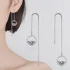 Boucles d'oreilles à tige coréenne demi-cercle goutte oreille ligne longue suspension pour les femmes demi-cercle Zircon cristal Piercing boucle d'oreille accessoires bijoux