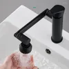 Robinets de lavabo de salle de bain Robinet de lavabo 1080 ° Mélangeur de cuisine Aérateur 2 en 1 Robinet noir Robinetterie chauffante Pommeau de douche