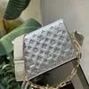 Explosion Bags damskie M21769 Coussin PM Silver Color Puffy Lambskin Torebka wytłaczona Złote sprzętowe poduszka torba na poduszkę Prostą szeroką podszewkę krowidy