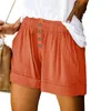 Kvinnors shorts avslappnad kvinnors knapp med hög midja fickbyxor sexiga för kvinnors förkläden Kort kvinnors denim