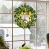 Fiori decorativi Foglie verdi artificiali Corona di primavera Porta d'ingresso Simulazione Ghirlanda Camomilla Rosa Eucalipto per decorazioni per feste domestiche