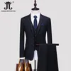 Męskie garnitury Blazers S-5xl Blazer Vest Pants Boutique Prom Party Slim Tuxedo Solid Kolor Men's Business Office Strażnik Formalny garnitur Groom Wedding Suknia 231127