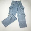 Men s jeans firranch pakaian ganda raver beberapa kantong berenda untuk pria wanita celana denim longgar dicuci ukuran besar kualitas tinggi 230427