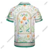 Designer Mens Tracksuits Designer T Shirt Letter Print Kort ärm T-skjortor Kvinnor Floral Printing Set Blue White M-XXXL