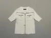 Women's T-Shirt designer luxury SS23 Bal New Double Headed Zipper Ice Curled Shoulder Top 069S