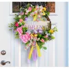 Decorative Flowers Artificial Flower Bow Wreaths Eye Catching Charm Welcome Door Sign Festival 594C