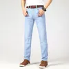 Mens Jeans Brand Thin Summer Style Business Casual Slim Fit Elastic Classic Trousers Sky Blue Pants Male size 40 231127