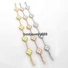 Diseñador de cadena Pulsera de eslabones Cleef Clover de cuatro hojas Moda para mujer Pulseras de oro Joyería U6 16xw9 s