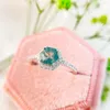 Cluster Rings Luxyimagic 585 Rose Gold Nautral Moss Agate Gemstone Ring for Women Solid 925 Sterling Silver Wedding Engagement