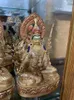 Estatuetas decorativas budismo nepal tibet templo casa de alta qualidade cobre dourado padmakara guru rinpoche estátua de buda abençoar saúde segura boa
