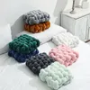 Pillow Living Room Soft Plush Knot Cushion Sofa Solid Color Square Hand Woven Home Throw Woven Seat Cushio 231128