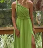 Casual Dresses Elegant Dress Women Summer 2023 Fashion Single Room Strap Green Sexy Party Long Basic Vestidos Streetwear