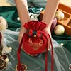 Emballage cadeau 10 pièces sacs de velours de noël pour les faveurs de fête de mariage emballage de bonbons au chocolat avec arc accessoires organisateur de bijoux