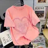 Kvinnors T-skjortor Bomull T-shirts Retro Butterfly Löst överdimensionerad t-shirt Summer Short Sleeve Tees Punk Hip-Hop Casual Tops ins in