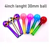 10pcs Renkli Cam Boru Pyrex4inch 30mmball Cam Yağ Tırnak Yanma Boru Konsantresi Kalın Cam Yağ Brülör Borusu Büyük Sigara Tüpleri İpuçları