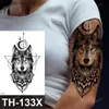 Tatouages colorés Dessin Autocollants DIY Forêt Conception Étanche Faux Tatouage Temporaire Loup Sexy Femmes Body Art Bras Tatouages Papier Pour Hommes Garçons Filles Tatoo Grand BigL231