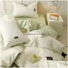 Bedding Sets Maternal And Infant Grade Pure Cotton Four Piece Set Solid Color All Student Three Quilt Er Drop Delivery Home Garden T Dhl3I