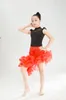 Stage Wear Est Girls Latin Dress Tango/Cha Cha -jurken Danskostuums voor kinderen Black Ballroom Beyonce Lotard Lace Lace Salsa Kleding