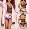 Pyjamas sexy femmes mode d'été vêtements de nuit confortables dentelle Satin vêtements de nuit en soie robes 231128