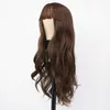 Synthetic Wigs Wig Women's Fashion Cool Brown Straight Bangs Big Wave Long Curly Hair Wig Set