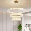 Lampadari Lampadario LED Rotondo Oro RC Colore Luce Regolabile Moderno Forma Speciale Con Altezza E Lunghezza Personalizzate