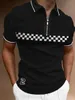 Polos pour hommes Mode Casual polos Hommes Manches courtes Col rabattu Zipper Design Tops Harajuku Streetwear camisas de hombre 230428