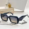 Męskie kwadratowe okulary przeciwsłoneczne PR81WS Okulary przeciwsłoneczne z łańcuszkiem Damskie designerskie okulary przeciwsłoneczne Business Casual Metalowy łańcuszek Oryginalne pudełko