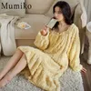 Women's Sleepwear Winter Thick Velvet Nightgowns for Women Plus Size M-4XL Thermal Long Sleep Dress Kawaii Bear Girl Teddy Soft Velvet Nightdress 231127