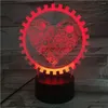 Nachtlichten Gear Love Led 3d Light 7 kleuren Verander hartlamp Remote Touch Desk Table slaapkamer Decoratie Valentijnsdag Geschenken