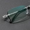 Sonnenbrille Vazrobe Titan Randlos Brillengestell Männliche Tönung MR-8 Linse Kurzsichtige Brille Männer Trimmen Anti Blaues Licht 0 -150 -200 -250 -300