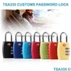 Door Locks 3 Digit Code Combination Lock Resettable Cus Locks Travel Lage Padlock Suitcase High Security New Drop Delivery Home Garden Dhtzg