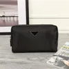 Unisex zwart nylon portefeuilles tas waterdichte mode casual zakelijk kantoor draagbare multifunctionele muntenportemonnee houder272a