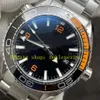 6 Color Men Super Automatic Watch Mens 43.5mm Dial Black Dial 600M Ceramic Bezel Stainless Steel Bracelet Cal.8900 Movement Om Factory Sport Watches