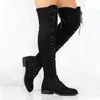 Boots Women Over The Knee Boots Fashion Sexy Lace-Up Winter Warm Thigh Tall Boots Solid Color Ladies Knight Boots Botas De Mujer 231128
