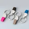 Keychains Fashion Solid Color Artificial Leather Keychain Zinc Alloy Key Ring Buckle Car Women Holder Pendant Accessories