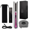 Alisadores de cabelo Alisador sem fio com base de carregamento Flat Iron Mini 2 em 1 rolo USB 4800mAh portátil modelador sem fio seco e dhgsl