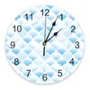 Zegary ścienne akwarela maroko niebieski zegar nowoczesny design salon dekoracja kuchnia ciche dekoracje domu